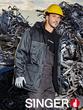 Parka polyester rip-stop enduit PVC - Imperméable 1000 mm - Doublée polaire - Capuche amovible - Coloris noir/gris anthracite_1