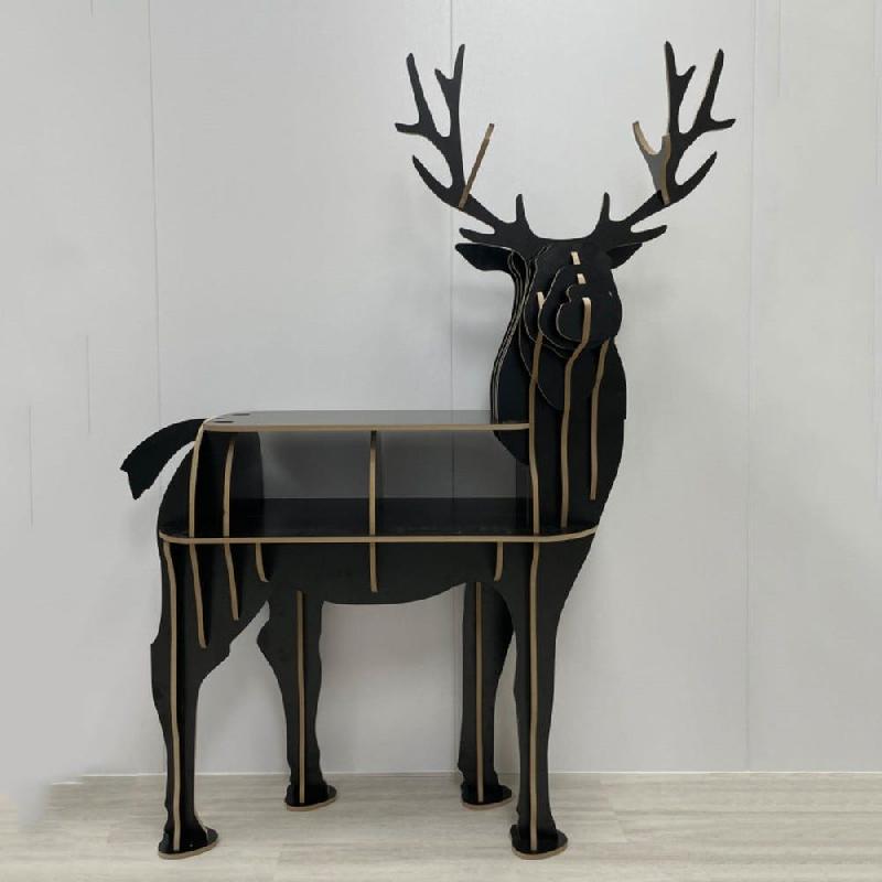 Présentoir renne mdf noir 108.5x46.5x139 cm_1