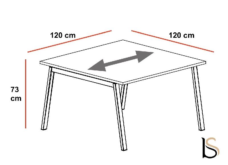 Table de réunion Born Wood - Mobel Linea - 120, Anthracite_1