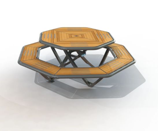 Table pique-nique octogonale compact gamme Horizon_1