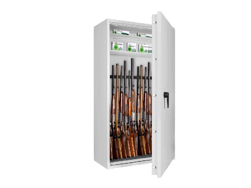 Armoire à armes FORMAT CAPRIOLO IV Classe I - Armoire à fusils (EN 1143-1) - Serrure biométrique empreinte digitale / Gris clair RAL 7035_1