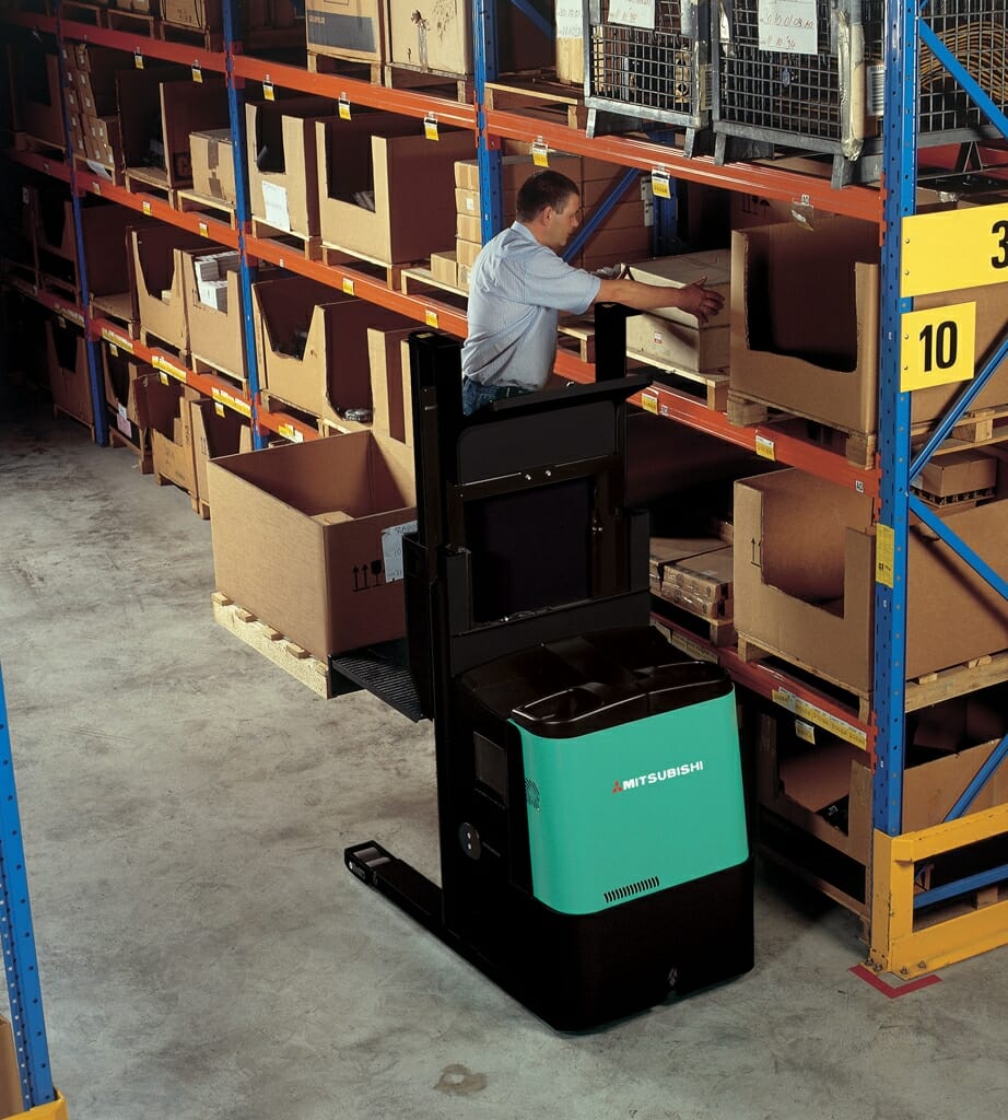 Chariot préparateur de commande 2ème niveau - OPBL10N - Plateforme élévatrice jusqu'à 1.15m - Fourches réglables_1
