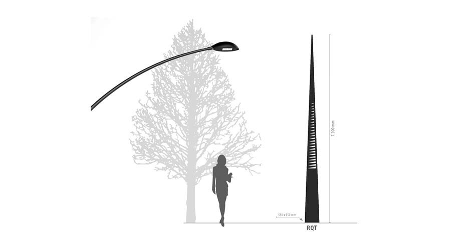 Rondò Quadro Totem - Totem pour l’éclairage public et routier - GMR Enlights - Décoration rétro-éclairée à LED personnalisable_1