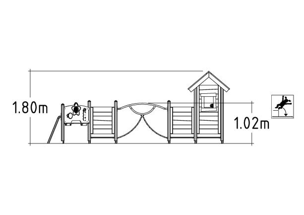 Structure multi-jeux 3 à 5 ans - Unimini Kelus 8047701 - Poteaux bois et panneaux bois - Hags_1