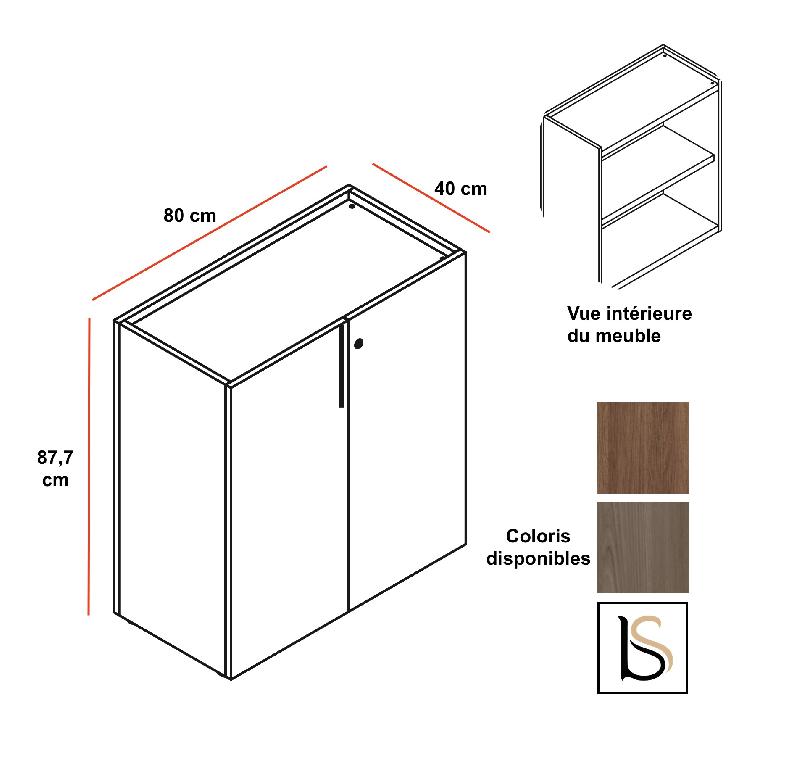 Armoire à portes battantes Segno - Dellarovere. - Blanc, Basse_1
