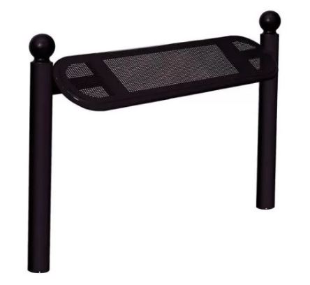 Assis debout Estoril - structure en tube acier Ø 76 mm - 4 pommeaux au choix : City, Agora, Boule ou Inox brossé - assise en tôle acier perforée_1