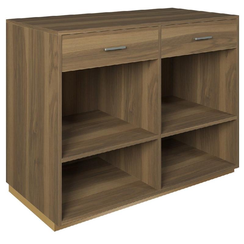 Comptoir 120x60x93,8cm/reposac 70x20xH12cm olivier - 2tir.2tabl. - mélam. Olivie_1