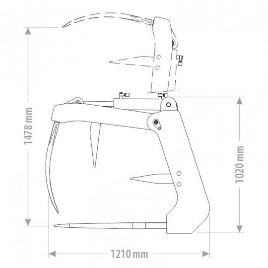 Fourche Crocodile - Pince à fumier XL avec grande ouverture de 1410 mm et dents forgées robustes_1