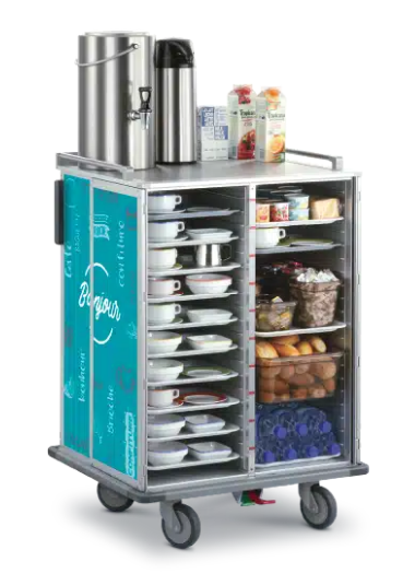 Chariot Distributeur de petit déjeuner - motorisation en option et grande capacité de stockage -  Servizio_1