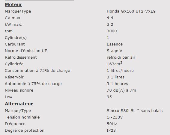 Ep2500e - 950000261 - Groupe électrogène Europower - 2.2 kVA max, moteur essence refroidi par air_1