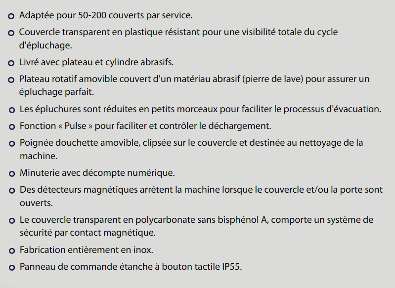Éplucheuse professionnelle 10 kg - cylindre et plateau abrasifs - Dito Sama DT10E324C - DT10E1C_1