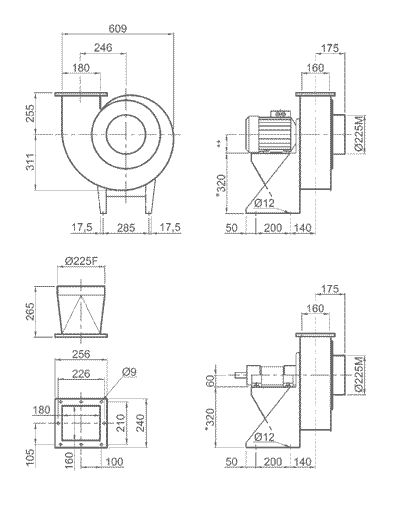 Vsa 35 - Ventilateur centrifuge industriel Plastifer - haute pression en polypropylène résistant UV_1