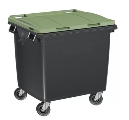 Conteneur 1000 L - Fabrication Française - PEHD injecté - Préhension frontale et latérale - Roues 200 mm - Normes EN 840 de 1 à 6_1