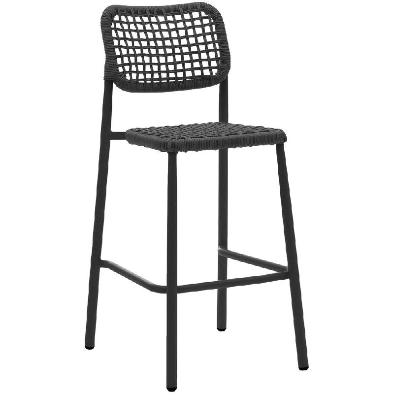 Dante - Tabouret de bar empilable Piètement noir + Corde_1