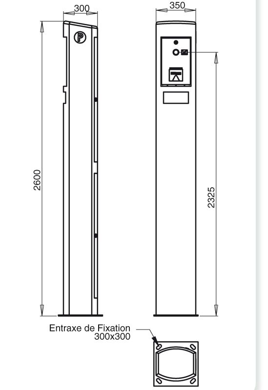 DT 1008 A - Borne de paiement parking Urbaflux - Alimentation électrique 230V - Corps en acier inoxydable et chauffage intégré_1