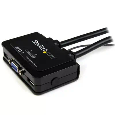 Switch KVM USB VGA à  2 ports - Commutateur KVM alimenté par USB avec cbles et commutateur à  distanc_1