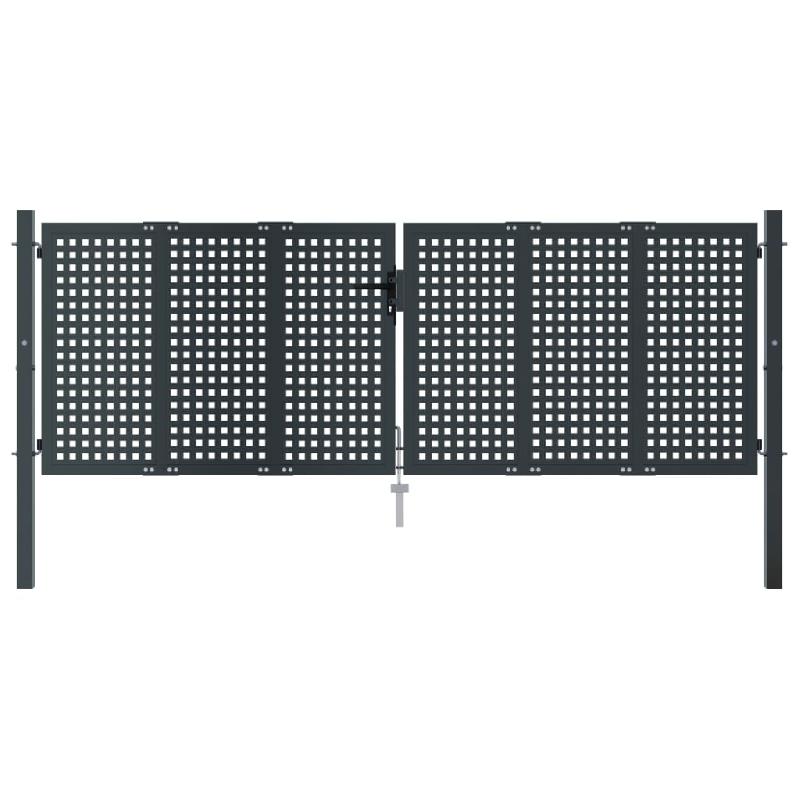Portail De Jardin VidaXL En Acier Avec Pointe En Lance - 150x400 Cm, Sécurisé Et Style