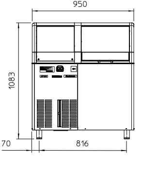Machine à glace en grains avec stockage intégré de 55 kg