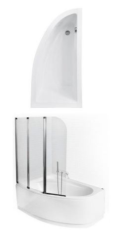 BAIGNOIRE D'ANGLE LORDY 150 CM AVEC PARE BAIGNOIRE ANGLE GAUCHE_1