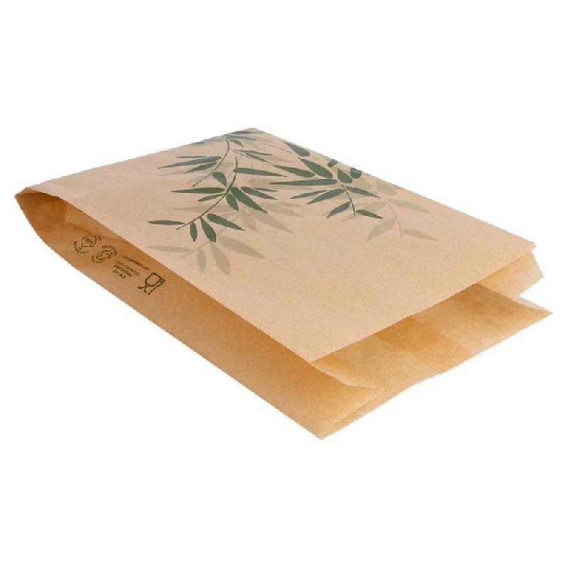 Sachet papier ingraissable burger et hotdog Feel Green 14+7x22cm - par 500_1