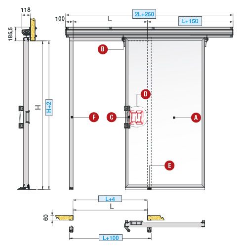 Série scl - porte de chambre froide coulissante - kylmaa - sans huisserie_1