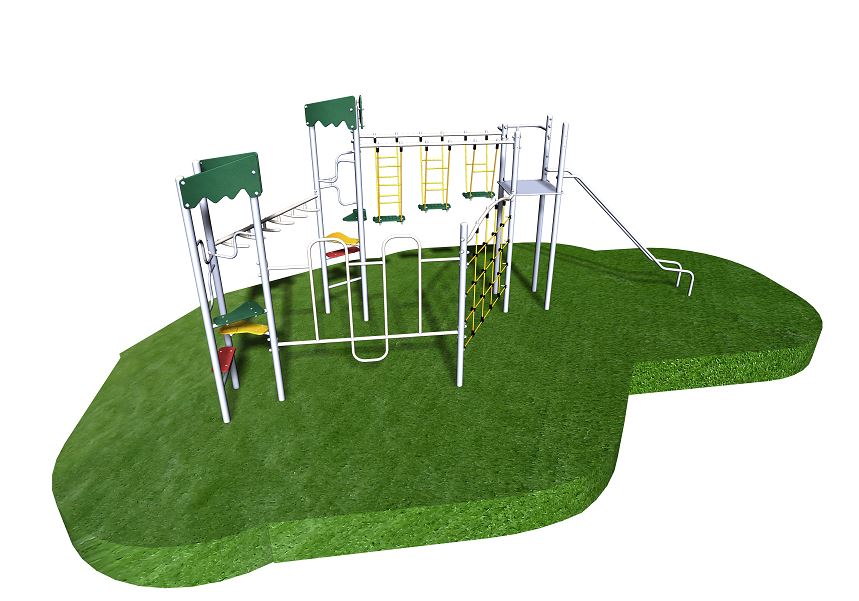Structure de jeux avec 3 tours - 1 tour monobloc - gamme Accrobatics AC31801I - pour enfants dès 6 ans_1