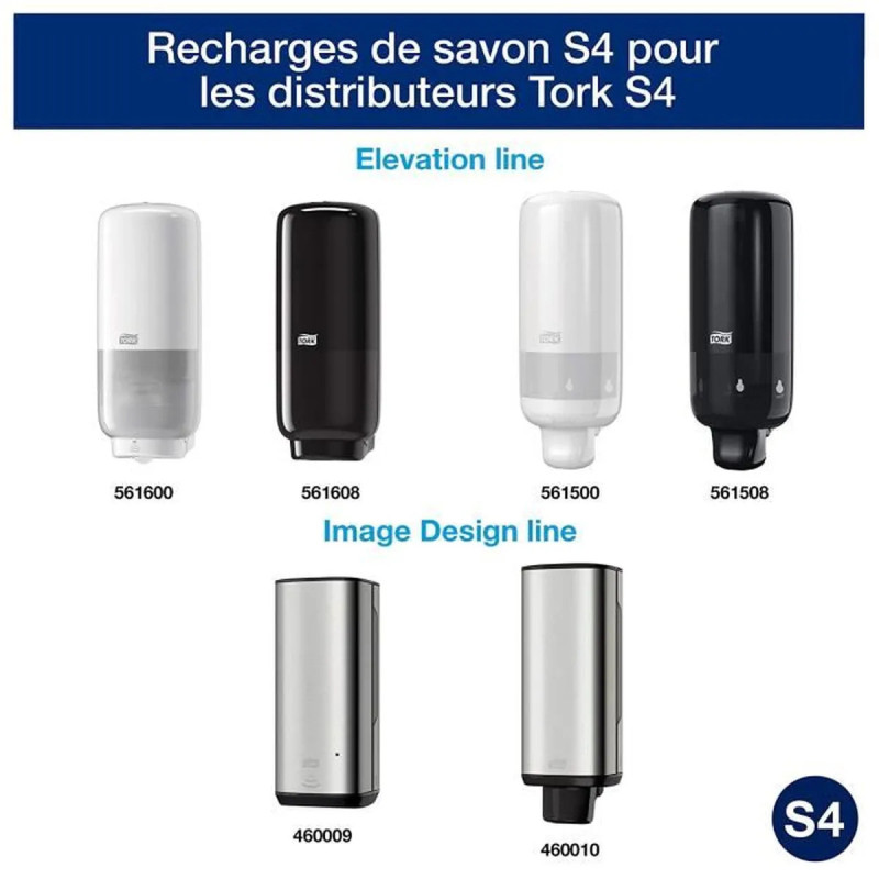 Tork distributeur de savon mousse en acier inoxydable avec capteur intuition systeme s4 - 1 unite_1