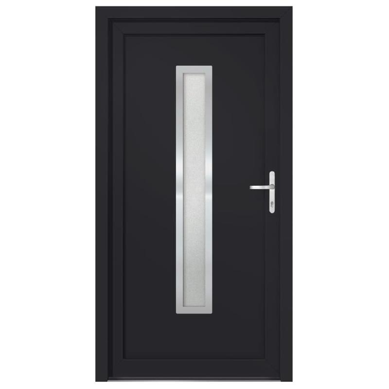 Vidaxl porte d'entrée anthracite 98x208 cm pvc 3187906_1