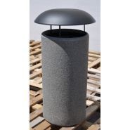 375N - Poubelle publique en béton préfabriqué Petra2 - Magourban - 70L - Finition à l'échelle_1