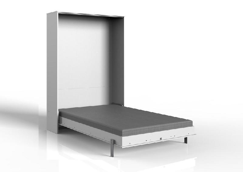Lit escamotable VANIER blanc mat - Couchage quotidien 140 x 200 cm - Faible profondeur et gain de place_1