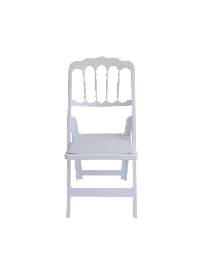 Malmaison - chaise pliante blanche en résine Napoléon III - Vif Furniture - usage intérieur/extérieur_1