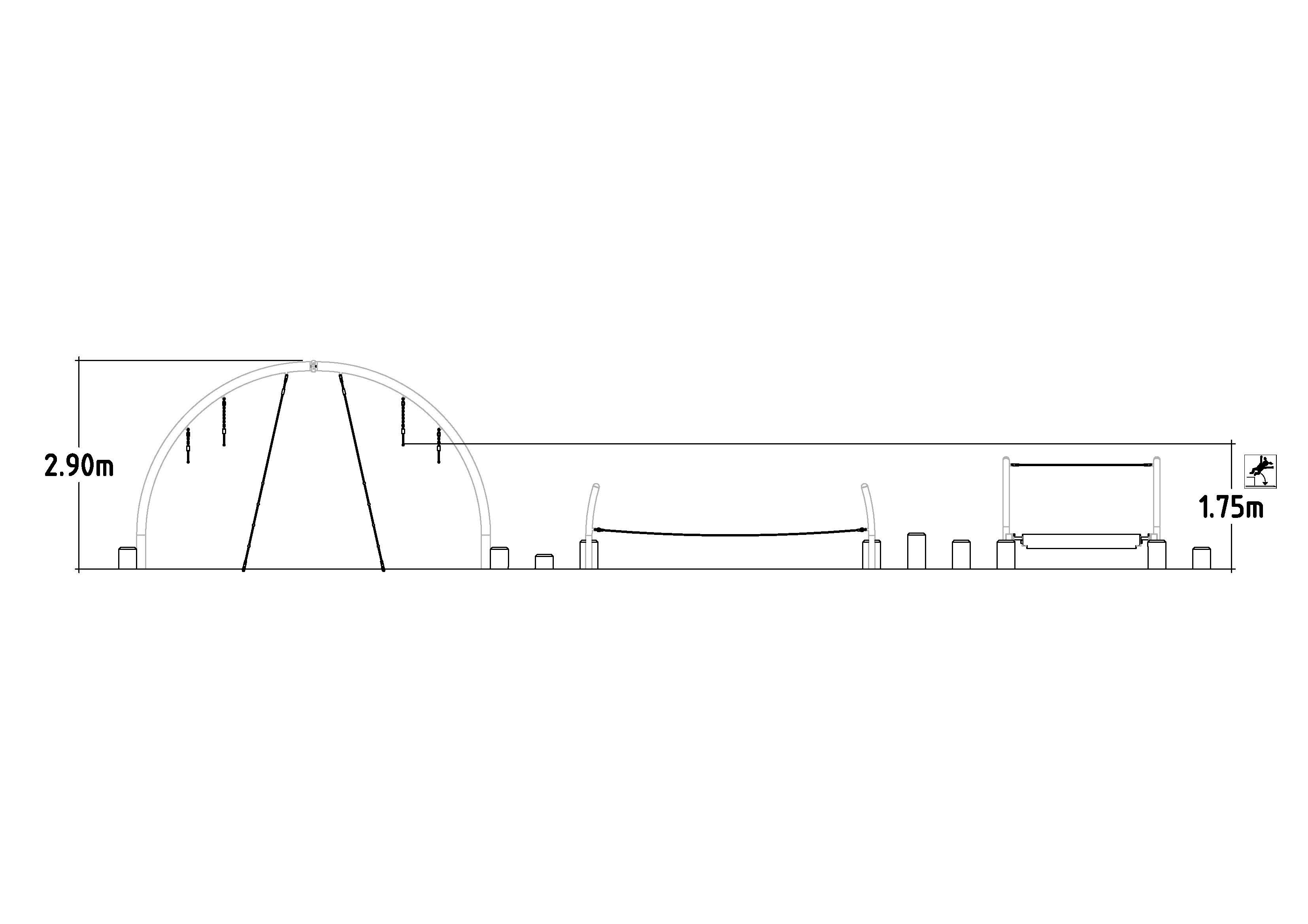 Parcours sportif pour enfants NRG Mont Blanc - Réf 8079912 - HAGS - Vert - Scellement béton_1