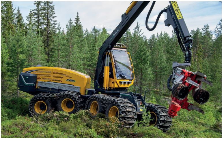 Abatteuse à huit roues Eco Log 688E - minimisation de la pression au sol pour terrains fragiles_1