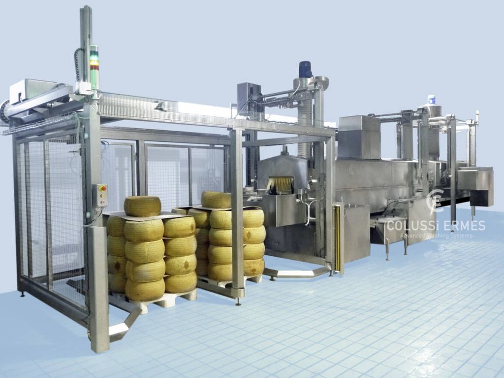 Lavage fromages - laveuses industrielles alimentaires Colussi Ermes - capacité jusqu’à 450 fromages/heure_1