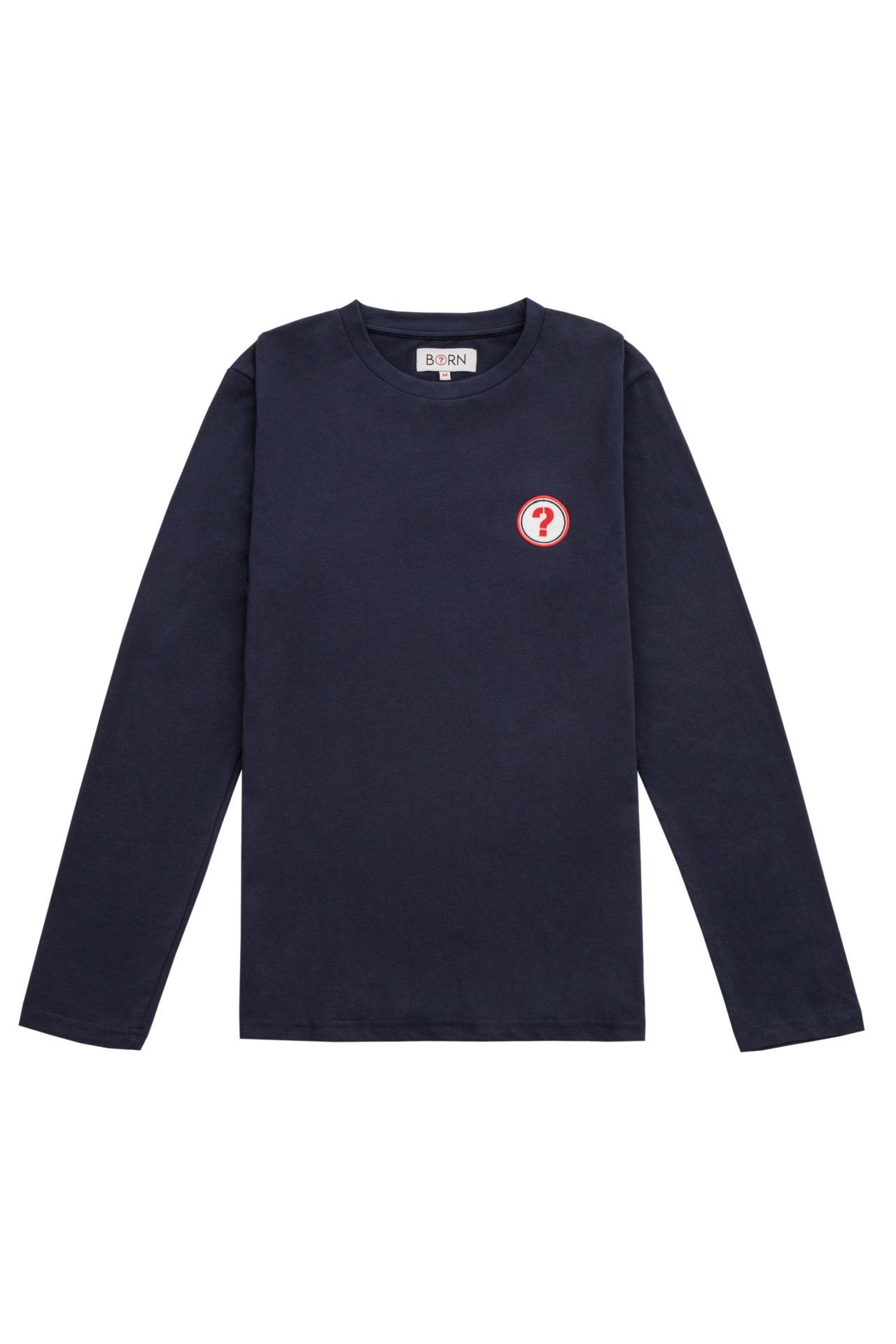 T-shirt manches longues unisexe - 100% coton bio - Patch à scratch personnalisable_1