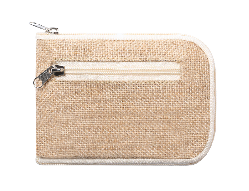 Tote bag pliable - 100% coton et jute - pratique avec poche zippée_1