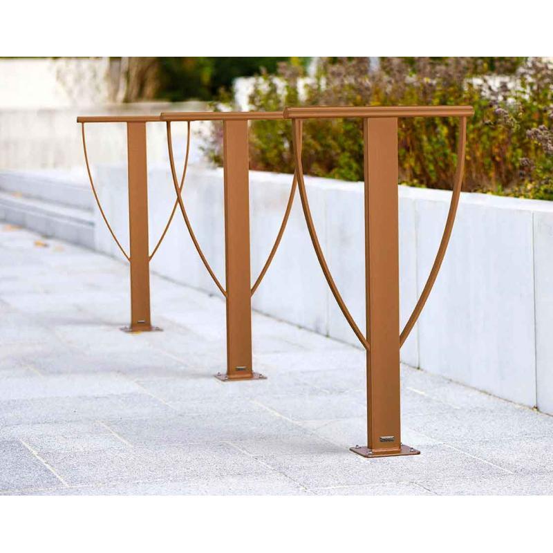 Appui Vélos Lisbonne - Faible encombrement pour cadre et roue - 505mm de largeur - Structure en tube acier 80x40mm_1