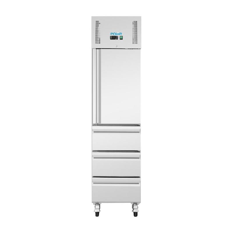 Armoire réfrigérée positive inox - 1 porte et 3 tiroirs - GN slimline série U - 292 L - Polar - UA113_1