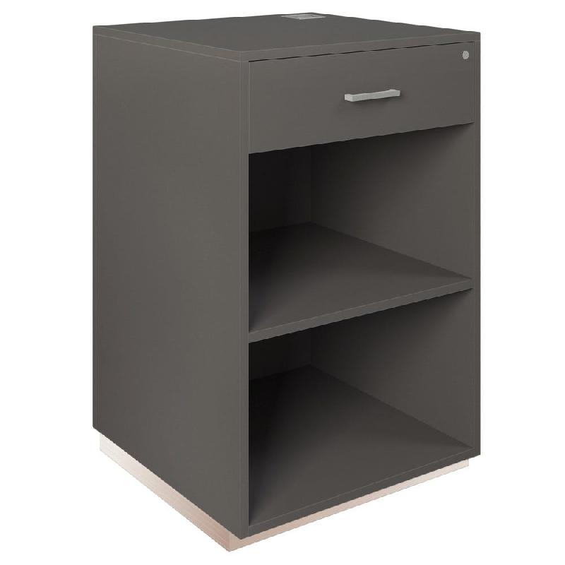 Comptoir Vertigo T01 avec tiroir MDF naturel et anthracite 60x60x93cm_1