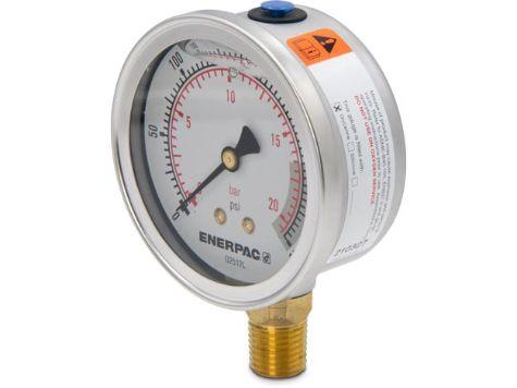 G2512L, Manomètre, 63 mm Face, Raccordement Vertical, Bain de glycérine, 20 bar pression maximale_1