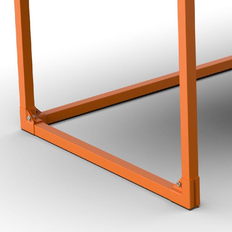 Table GILKIT structure et plateau 2mm en métal orange 120x60x65 cm_1