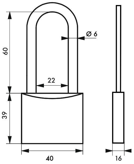 Cadenas à clé Adriatic - Laiton monobloc 40 mm - Anse inoxydable - Double verrouillage - Thirard_1