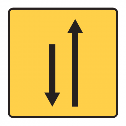 Panneau de voirie temporaire KD9 ex4 - Changement de chaussée ou de trajectoire_1
