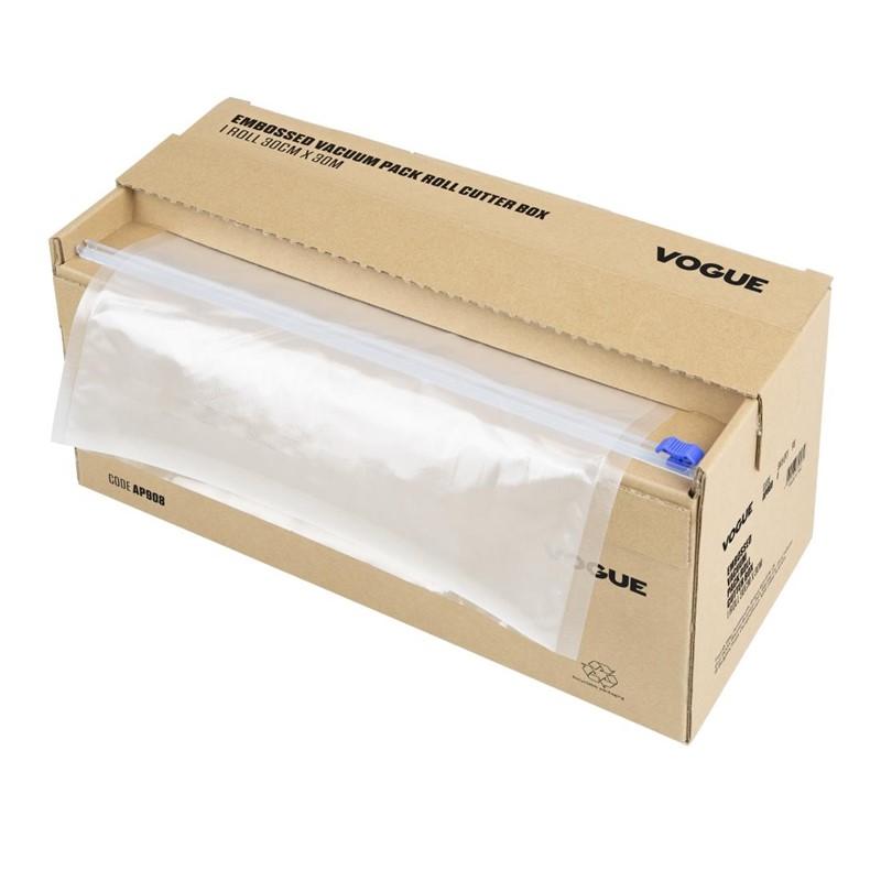 Rouleau d'emballage sous vide avec boîte de découpe (gaufré) 200 mm et 300 mm, lot de 2 | Vogue - AP909_1