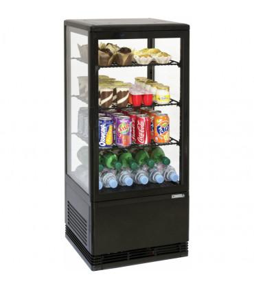 Mini vitrine réfrigérée positive 78l, à dégivrage automatique, pour chr, boulangeries, pâtisseries et chocolateries - cvr78 blanc/noir casselin_1