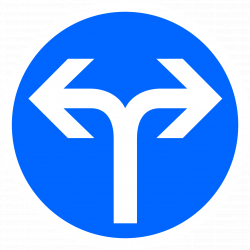 Panneau de direction obligatoire B21E - À droite ou à gauche - signalisation routière_1