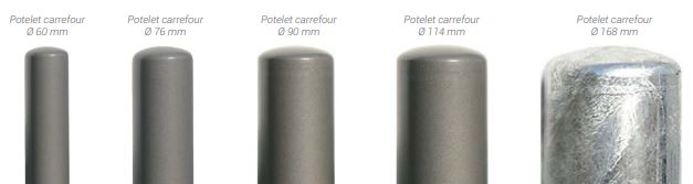 Potelet fixe ou amovible - Carrefour - 3 finitions et 5 diamètres disponibles - Tube acier Ø 60 à 168 mm_1