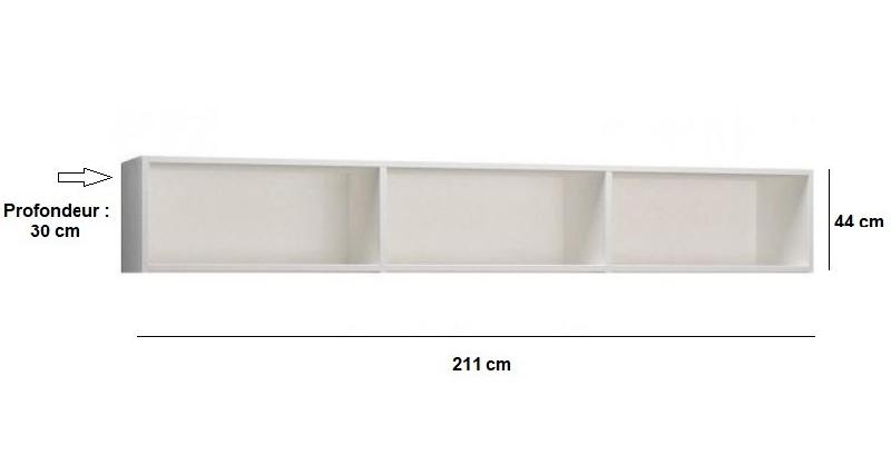Surmeuble pour lit escamotable VERTIGO 160 x 200 cm - Blanc mat - 3 niches fixes_1