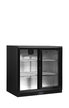 Arrière - bar 2 portes vitrées coulissantes et 4 clayettes blanches - 182 L | Tefcold - DB201S_1