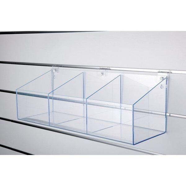 Bac 3 compartiments - 590x213x200mm - Transparent en polystyrène 3mm avec fixation_1